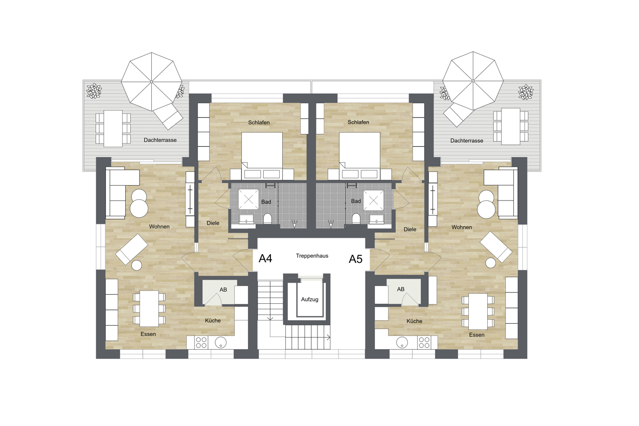 012 - Haus A - Grundriss Staffelgeschoss