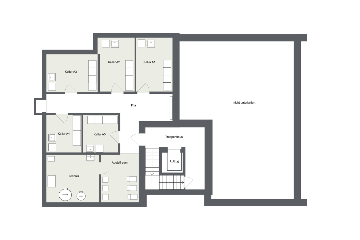009 - Haus A - Grundriss Kellergeschoss