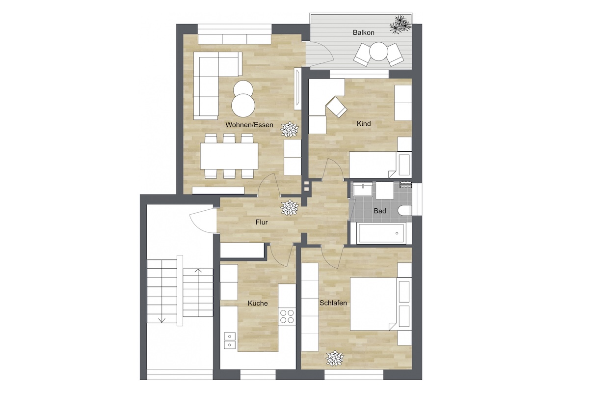 011 - Grundrissplan 1. Obergeschoss