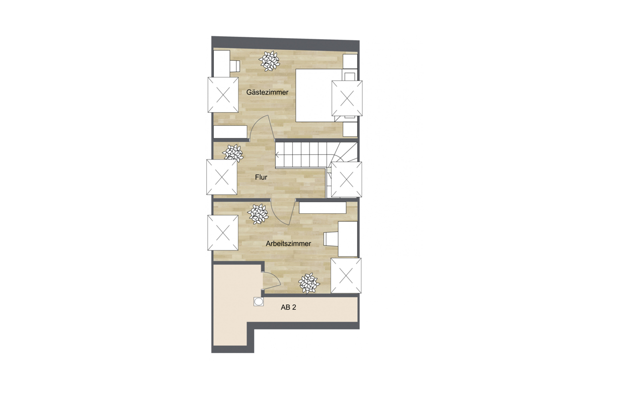 033 - Grundrissplan Haus 2 - Spitzboden