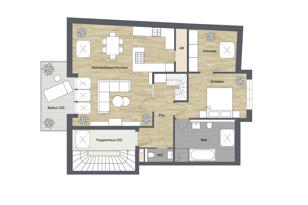 032 - Grundrissplan Haus 2 - Dachgeschoss