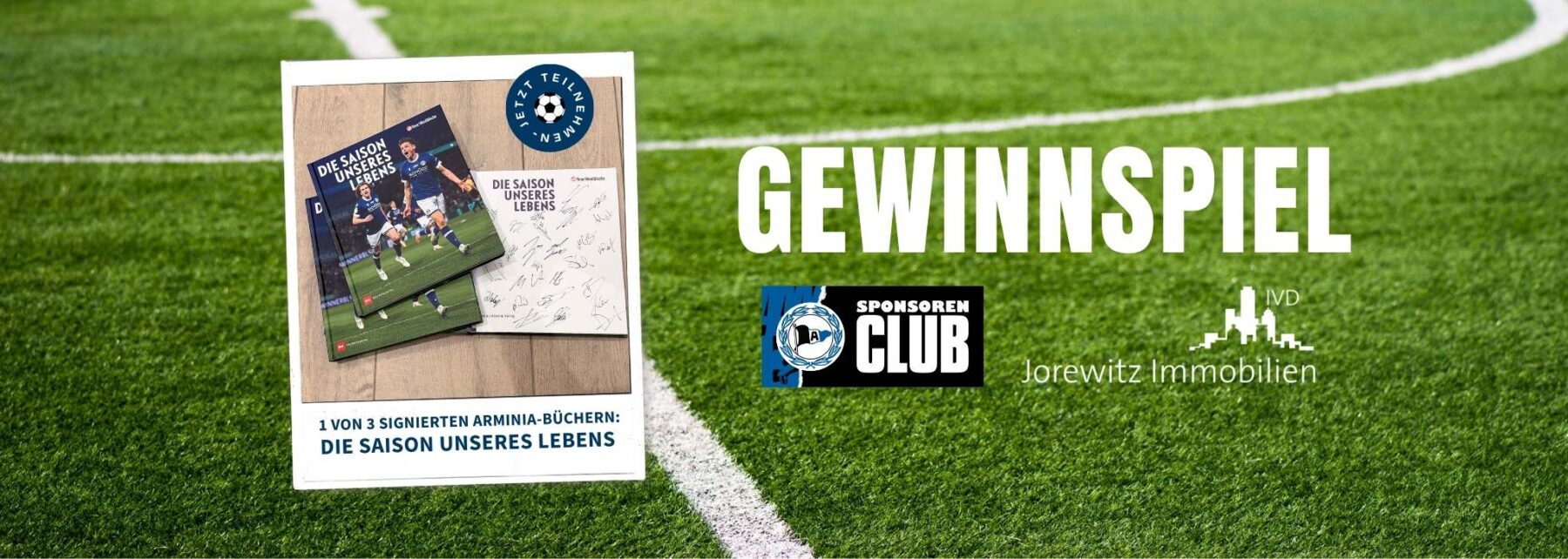 Gewinnspiel Arminia Buch Jorewitz Immobilien Sponsoring DSC