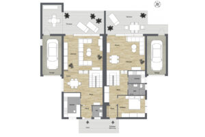 041 - Grundriss Erdgeschoss - Haus + ELW