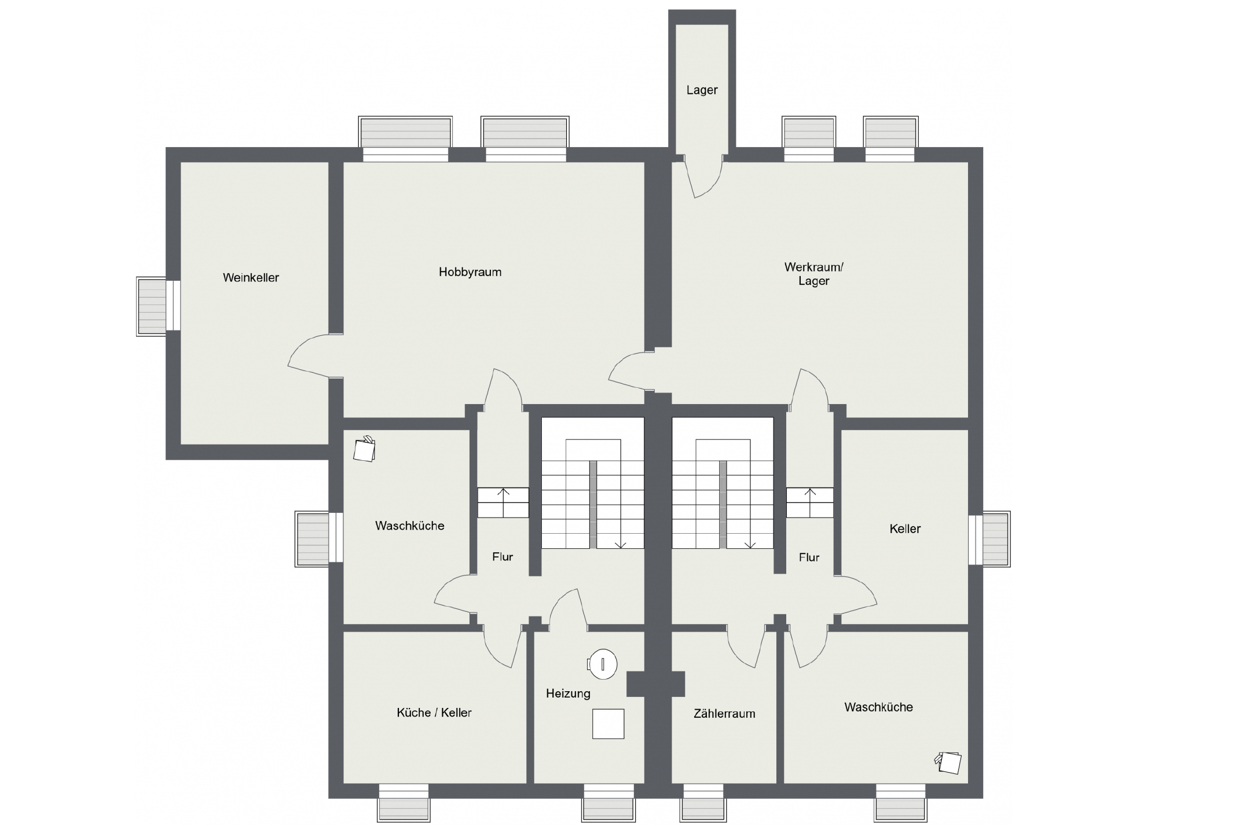 043 - Grundrissplan Keller - Haus + ELW