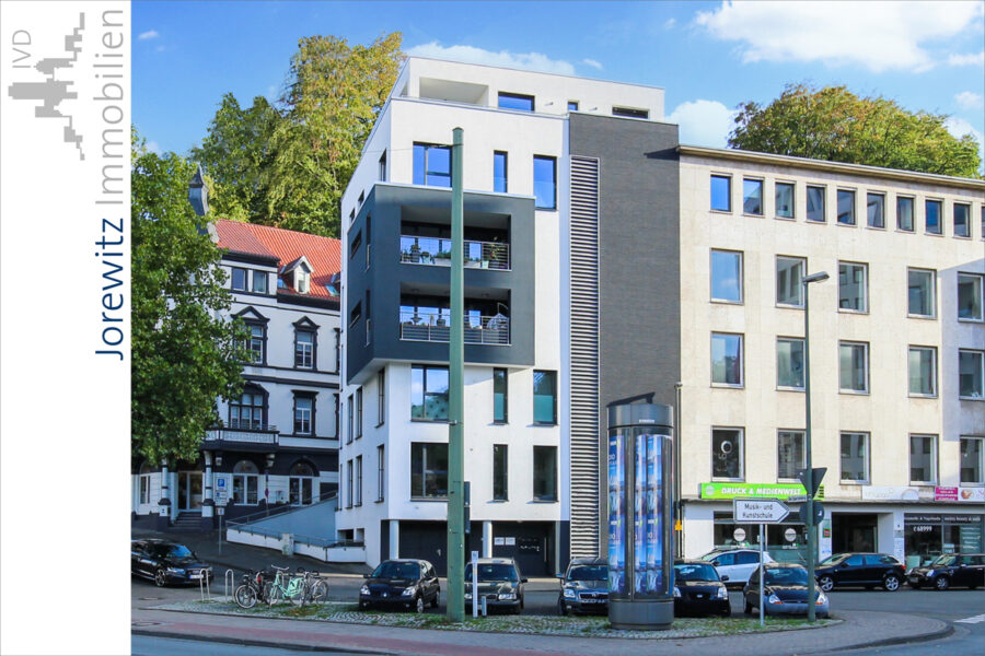 Bielefeld-City: Zwei moderne Büroräume in einer Bürogemeinschaft am Fuße der Sparrenburg - 001 - Straßenansicht