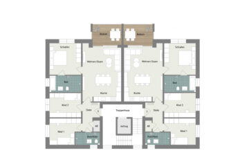 Ideale Kapitalanlage: 3 Zimmer-Wohnung inkl. Garage und Balkon in Bi-Stieghorst - 004 - Grundrissplan Haus A - Obergeschoss